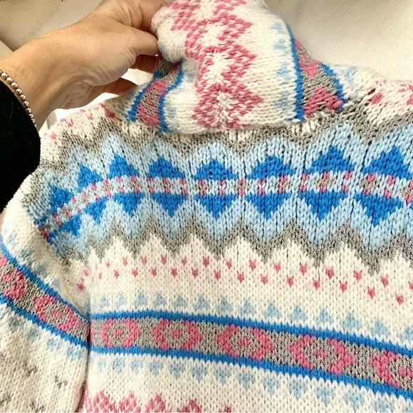 SOLD⭐️RARE Artisan HANDCRAFTED granny sweater-Navajo/NORDIC/Aztec/Pendleton vibe - Picture 13 of 16